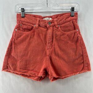 BDG Urban Outfitters Shorts Womens 24 Corduroy Cut-Off High Waist Cotton Orange